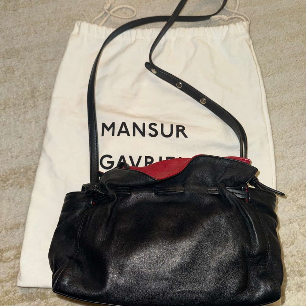 Mansur Gavriel Lambskin Mini Protea Bag Black